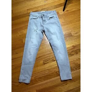 Banana Republic gray destroyed skinny jeans size 27 Excellent Stretch Retro 2015